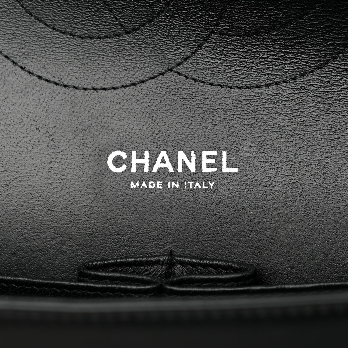 Patent Quilted Jumbo Double Flap Black