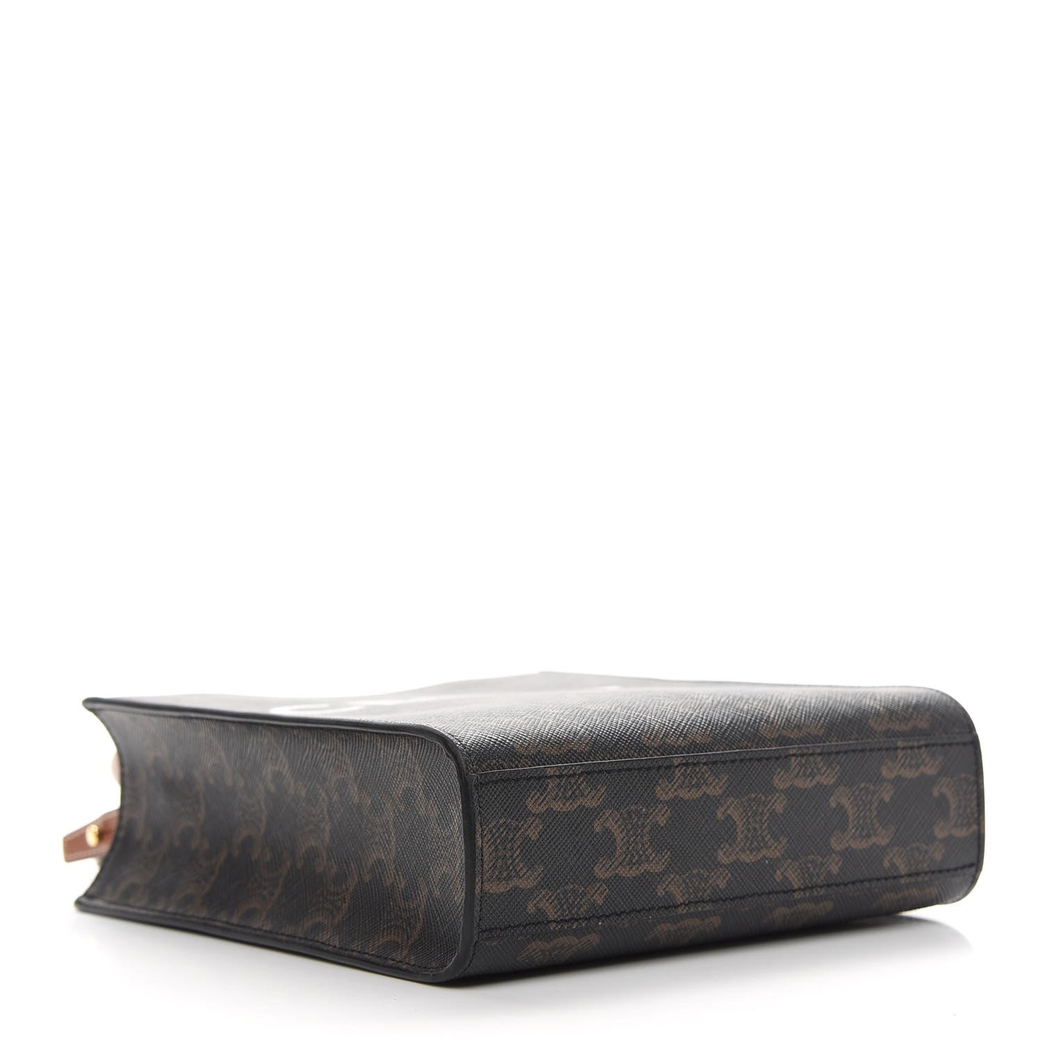 Celine Triomphe Canvas Calfskin Mini Vertical Cabas Tan 4 of 7