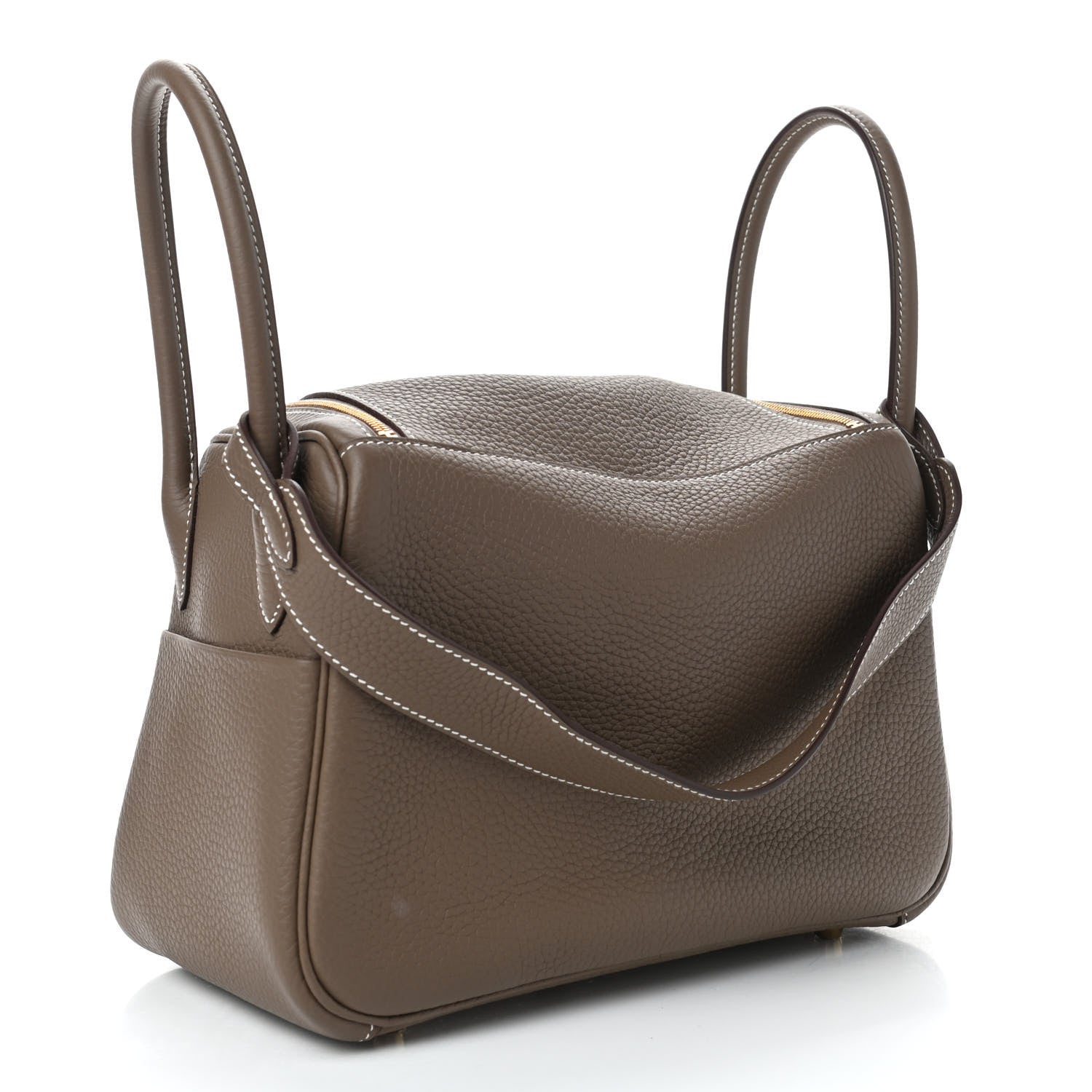 Hermes Taurillon Clemence Lindy 26 Etoupe 2 of 4