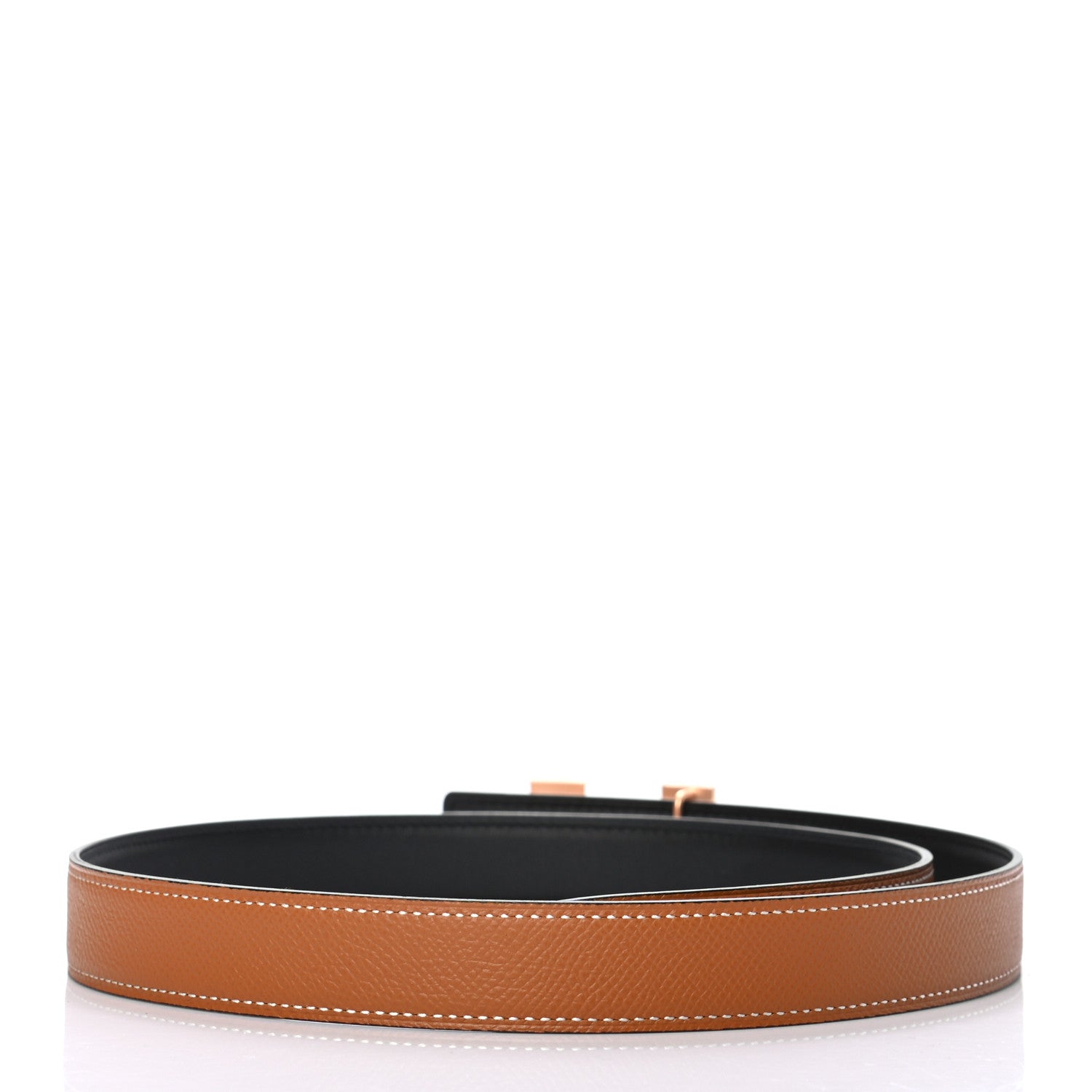 Hermes Swift Epsom 24mm H Belt 80 Black Gold 2 of 6