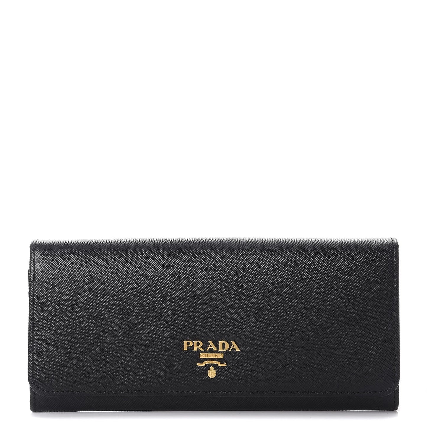 Saffiano Metal Continental Flap Wallet Nero Black