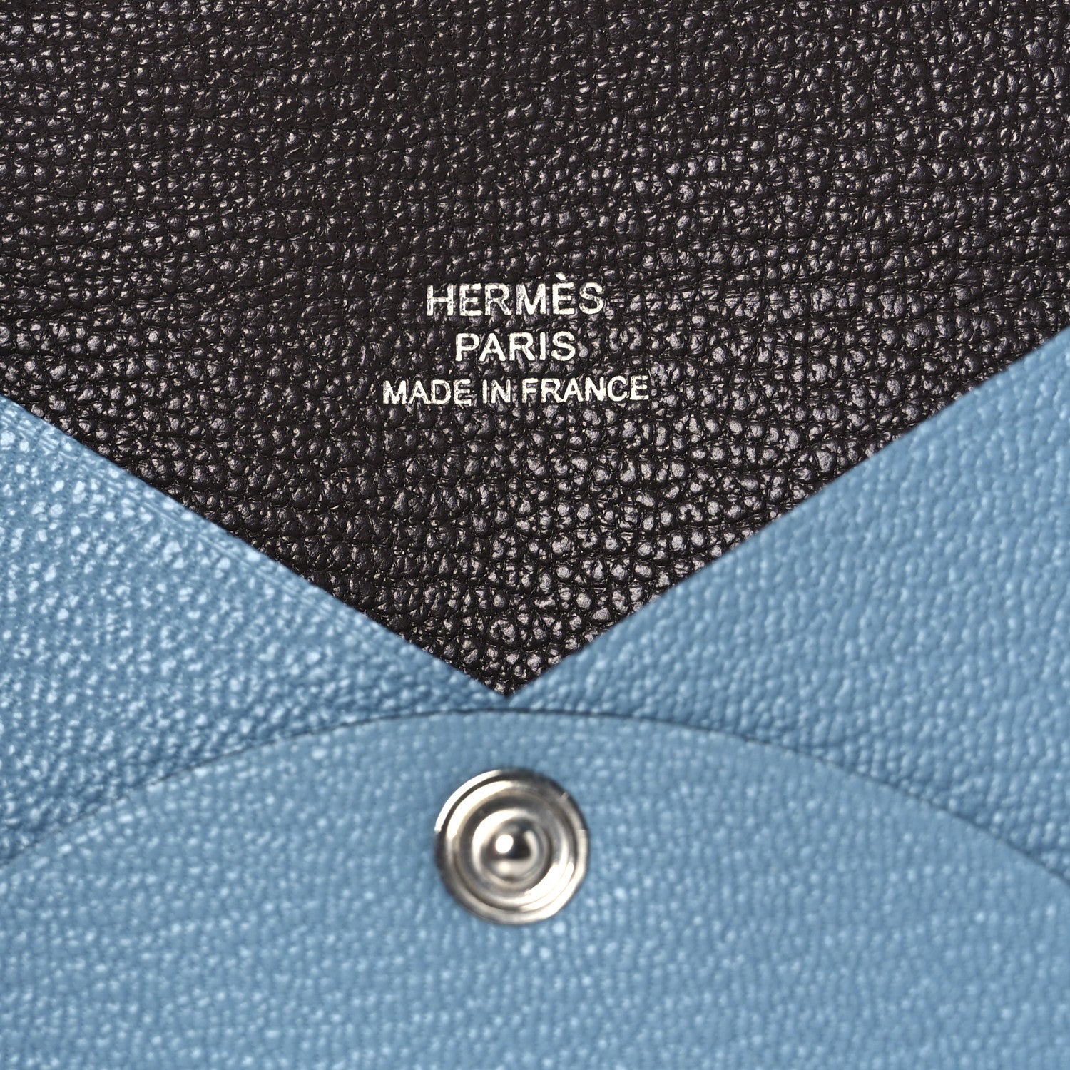 Hermes Chevre Mysore Verso Calvi Card Case New Bleu Jean Havane 7 of 9