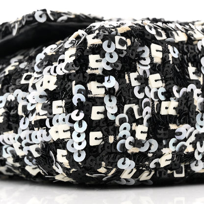 Chanel Sequin Lambskin Mini Flap Silver Black 9 of 10