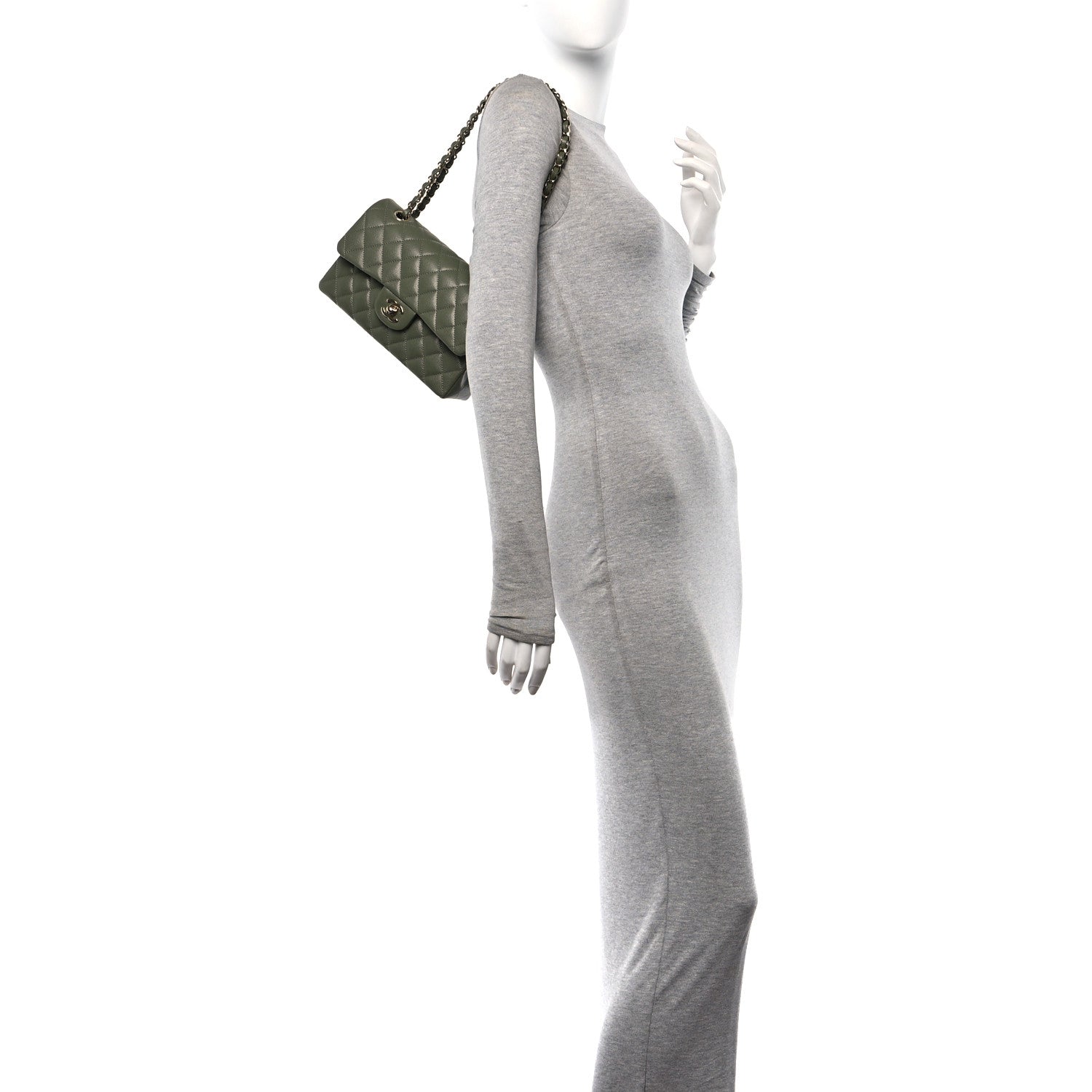 Chanel Caviar Quilted Small Double Flap Green 2 of 10