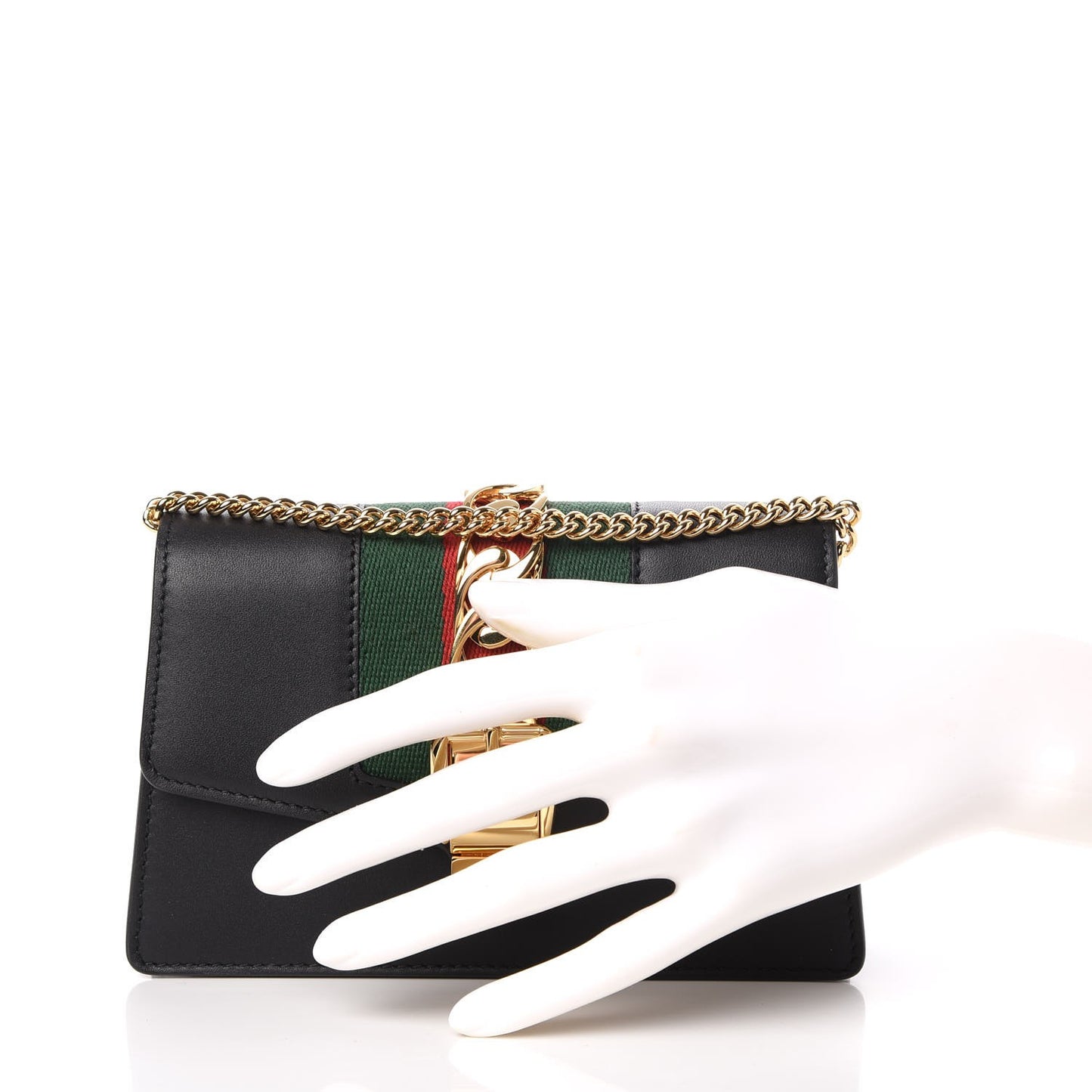 Calfskin Super Mini Sylvie Chain Shoulder Bag Black