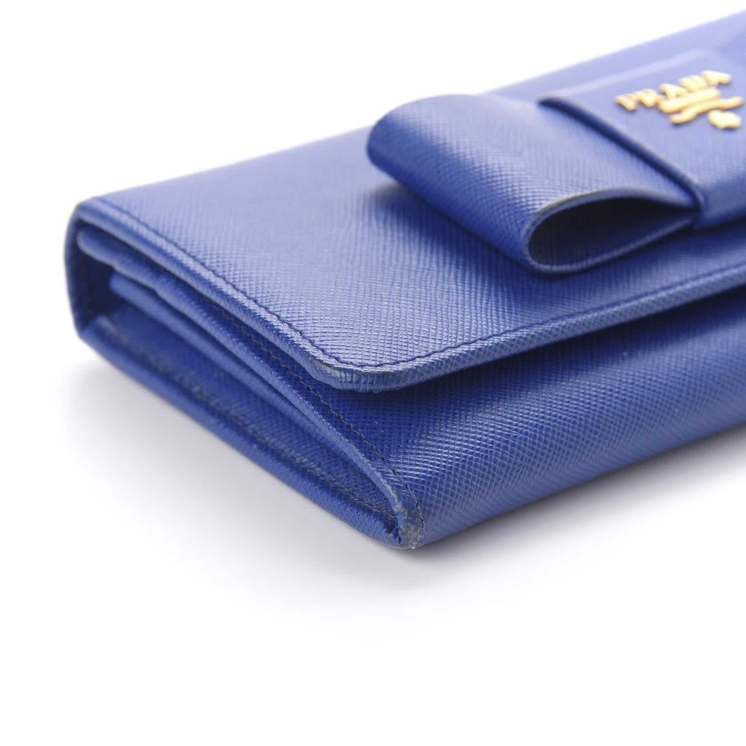 Prada Saffiano Fiocco Bow Continental Wallet Royal 6 of 10