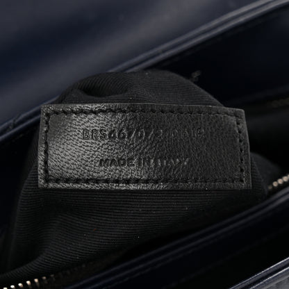 Saint Laurent Calfskin Y Quilted Monogram Toy Loulou Satchel Navy 7 of 11