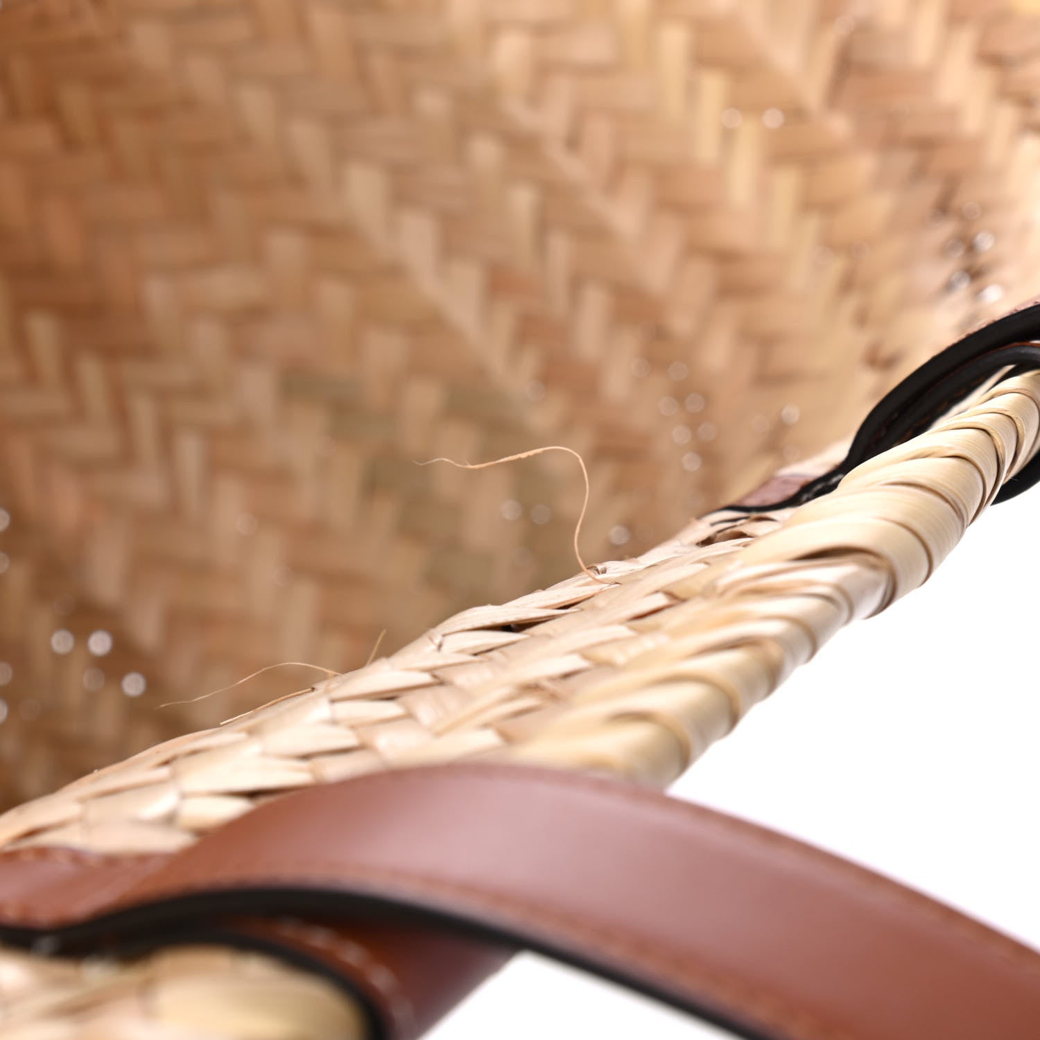 Celine Raffia Calfskin Triomphe Medium Panier Tan 5 of 6