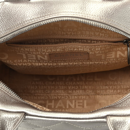Chanel Metallic Caviar Quilted Vertical Bowler Light Gold 5 of 9