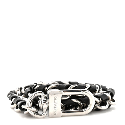 Louis Vuitton Calfskin Vanity Chain Pouch Shoulder Strap Black Silver 1 of 3