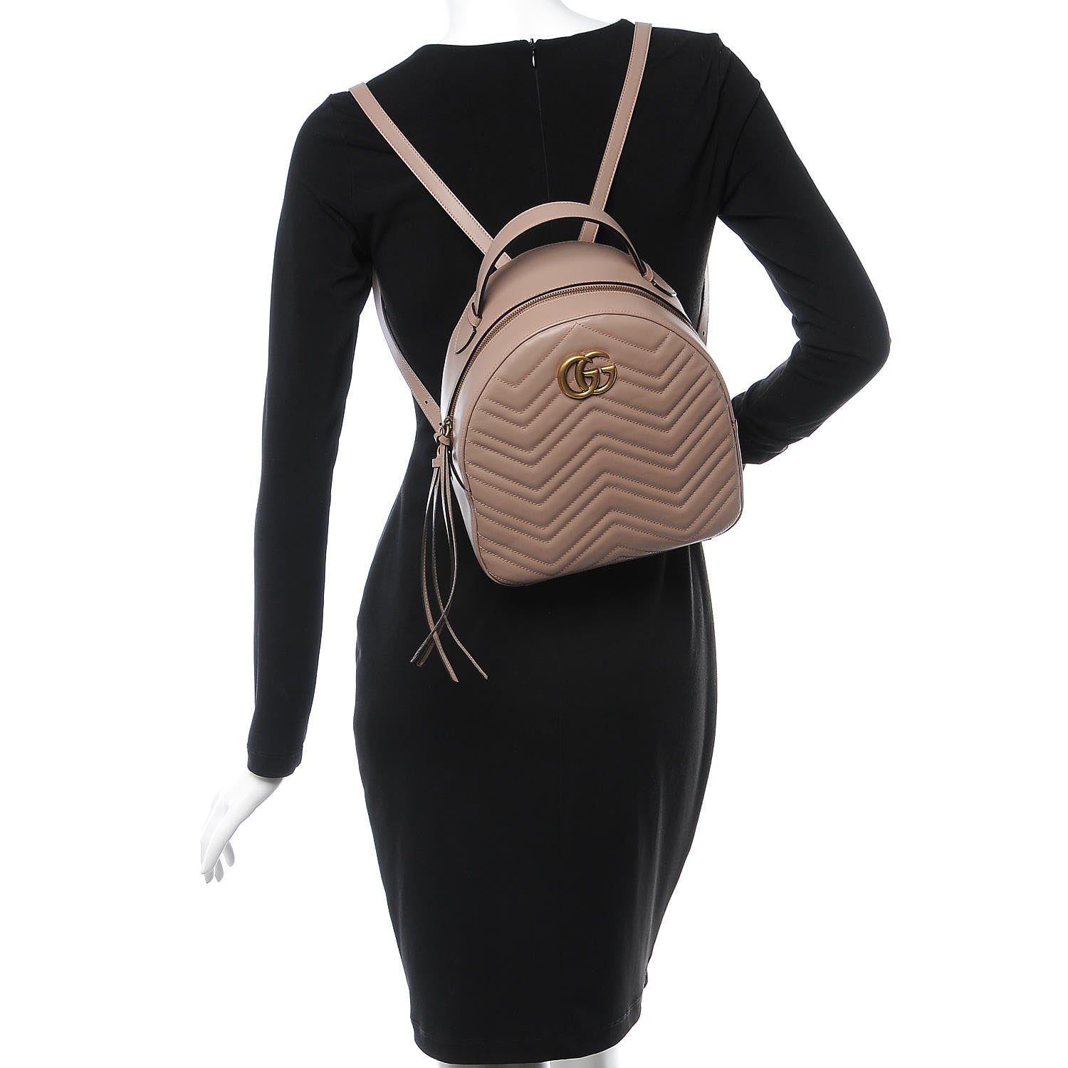 Gucci Calfskin Matelasse GG Marmont Backpack Porcelain Rose 2 of 9