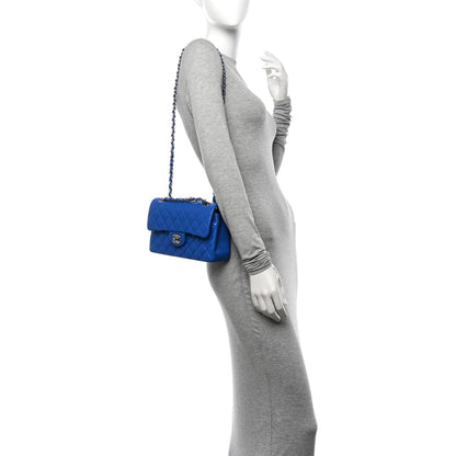 Chanel Caviar Quilted Small Double Flap Blue 2 of 11