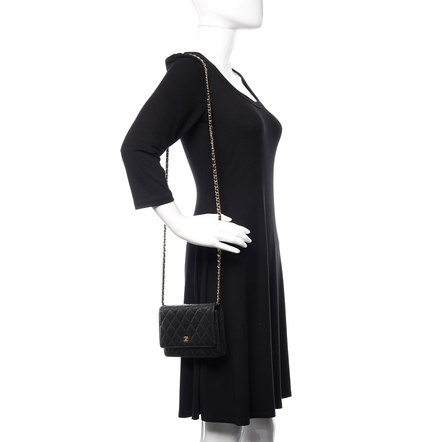 Chanel Caviar Quilted Wallet On Chain WOC Black 2 of 13
