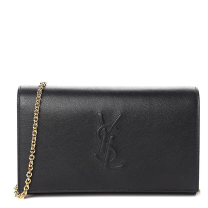 Saint Laurent Calfskin Monogram Belle de Jour Chain Clutch Black 1 of 12