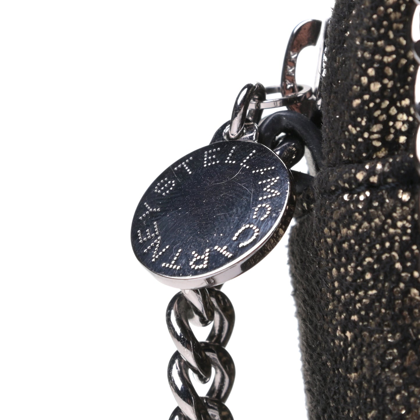 Metallic Shaggy Deer All Over Studs Falabella Crossbody Camera Bag Black