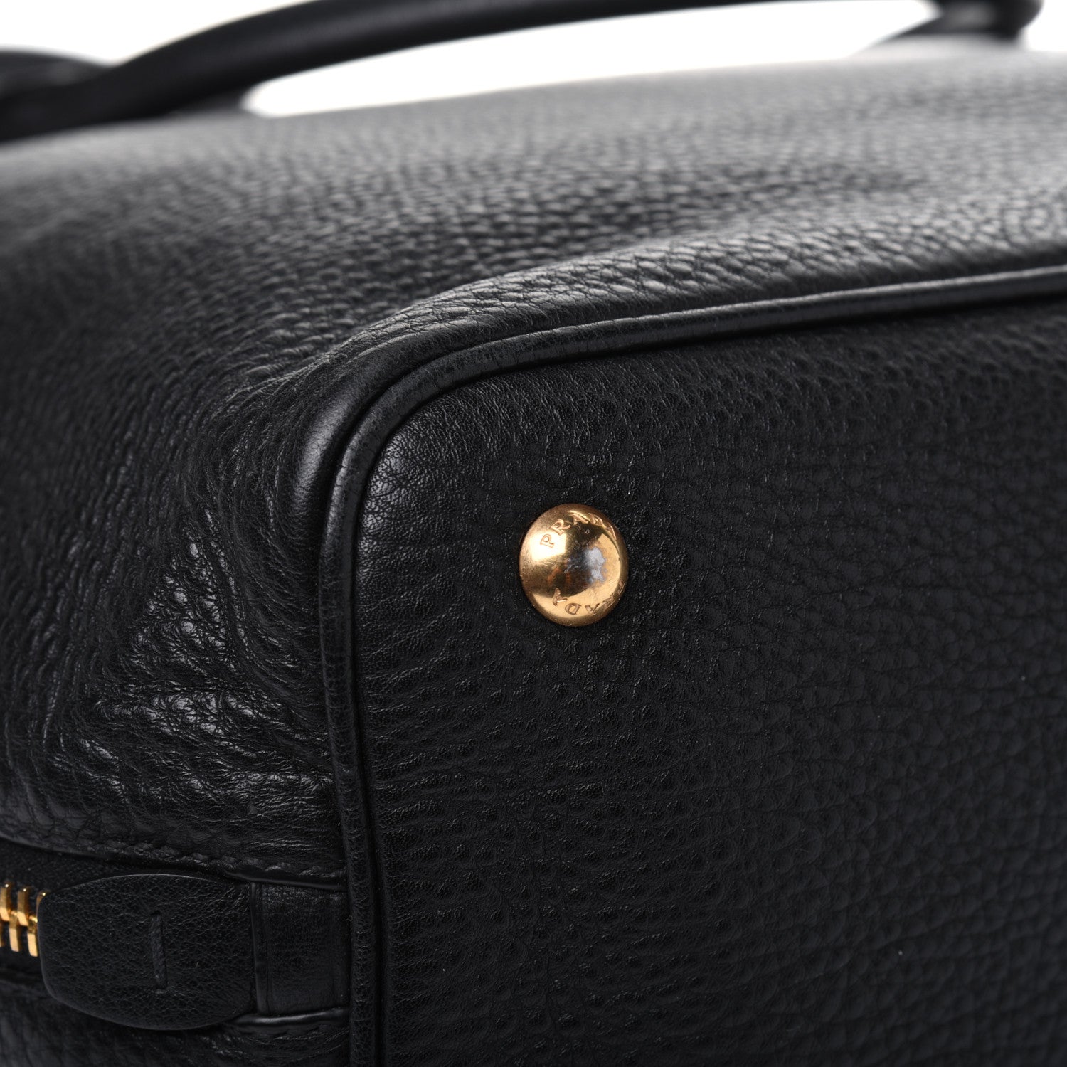 Prada Vitello Daino Side Zip Tote Black 12 of 25
