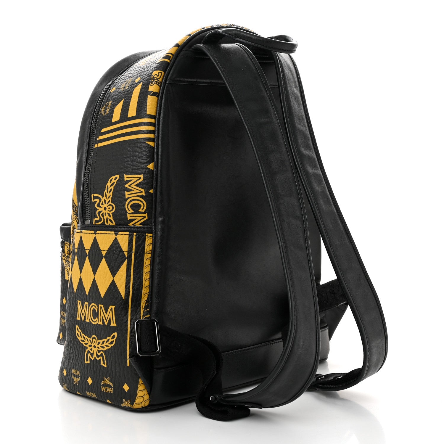 MCM Visetos Baroque Print Medium Stark Backpack Black Sahara