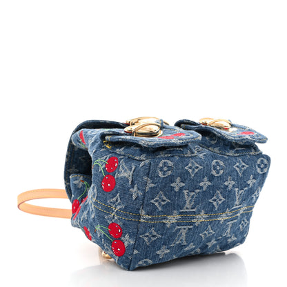 Louis Vuitton LV X TM Monogram Denim Cerises Venice Backpack Blue 4 of 10