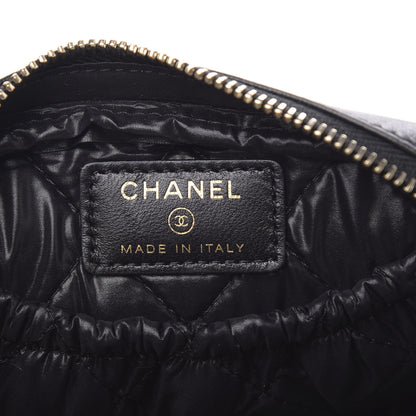 Chanel Lambskin Quilted Small Curvy Pouch Cosmetic Case Black 6 of 9