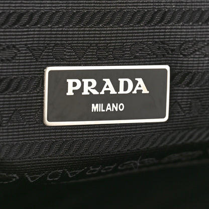 Prada Re-Nylon Nappa Triangle Medium Double Handled Tote Black 6 of 11