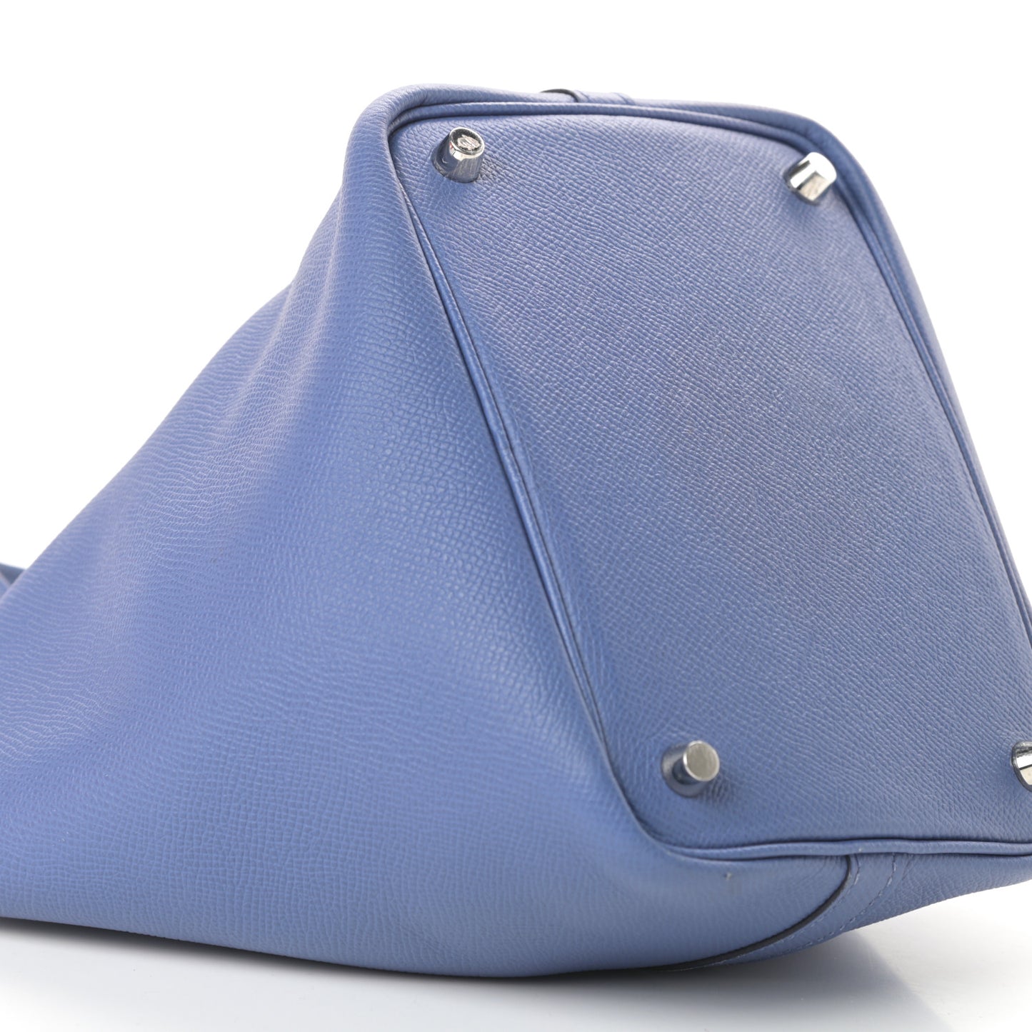 Epsom Tressage De Cuir Picotin Lock 18 PM Bleu Brighton Capucine Bleu Saphir