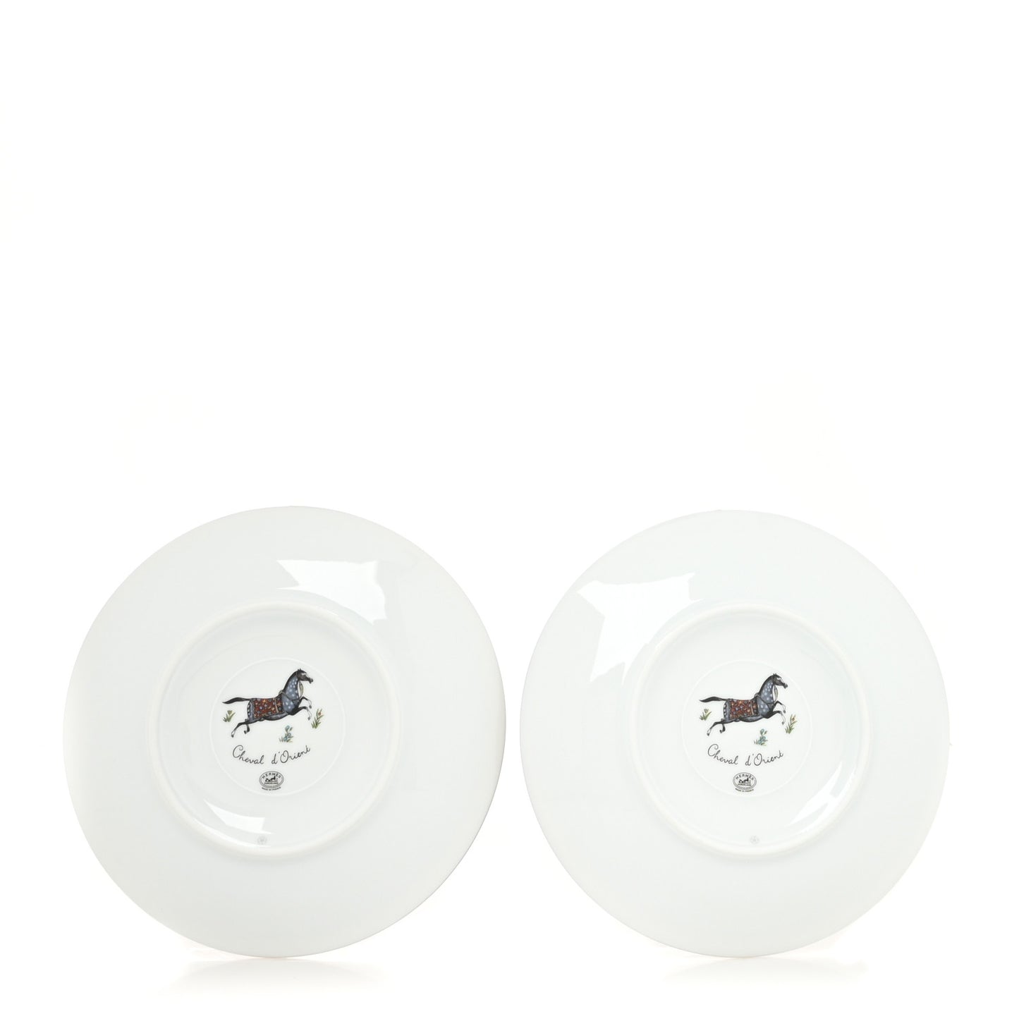 Porcelain Cheval d'Orient Tea Cup and Saucer Set of 2