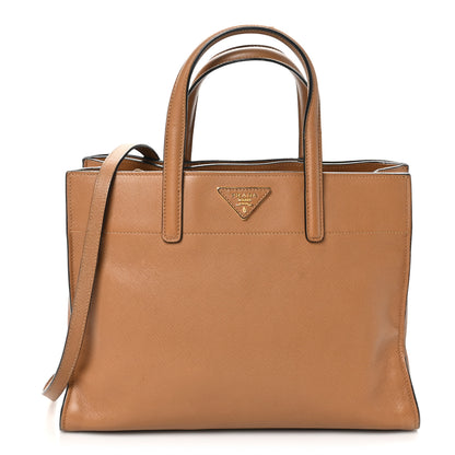 Prada Saffiano Soft Triple Pocket Tote Caramel 1 of 10