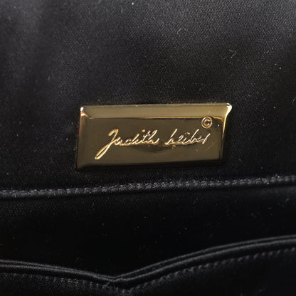 Judith Leiber Satin Crystal Embroidered Clutch Red Black 6 of 9
