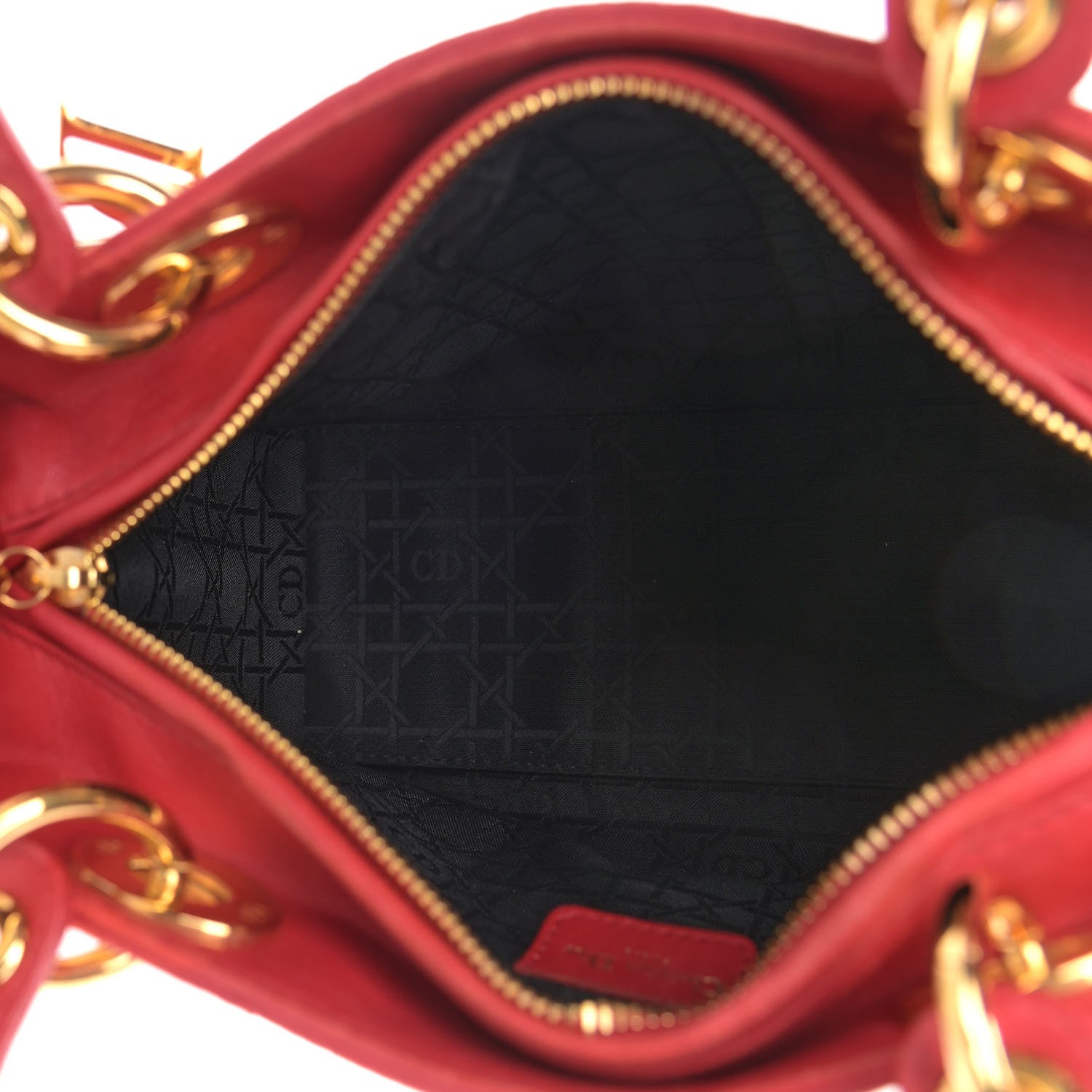 Christian Dior Lambskin Cannage Medium Lady Dior Red 5 of 14