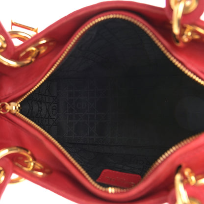 Christian Dior Lambskin Cannage Medium Lady Dior Red 5 of 14