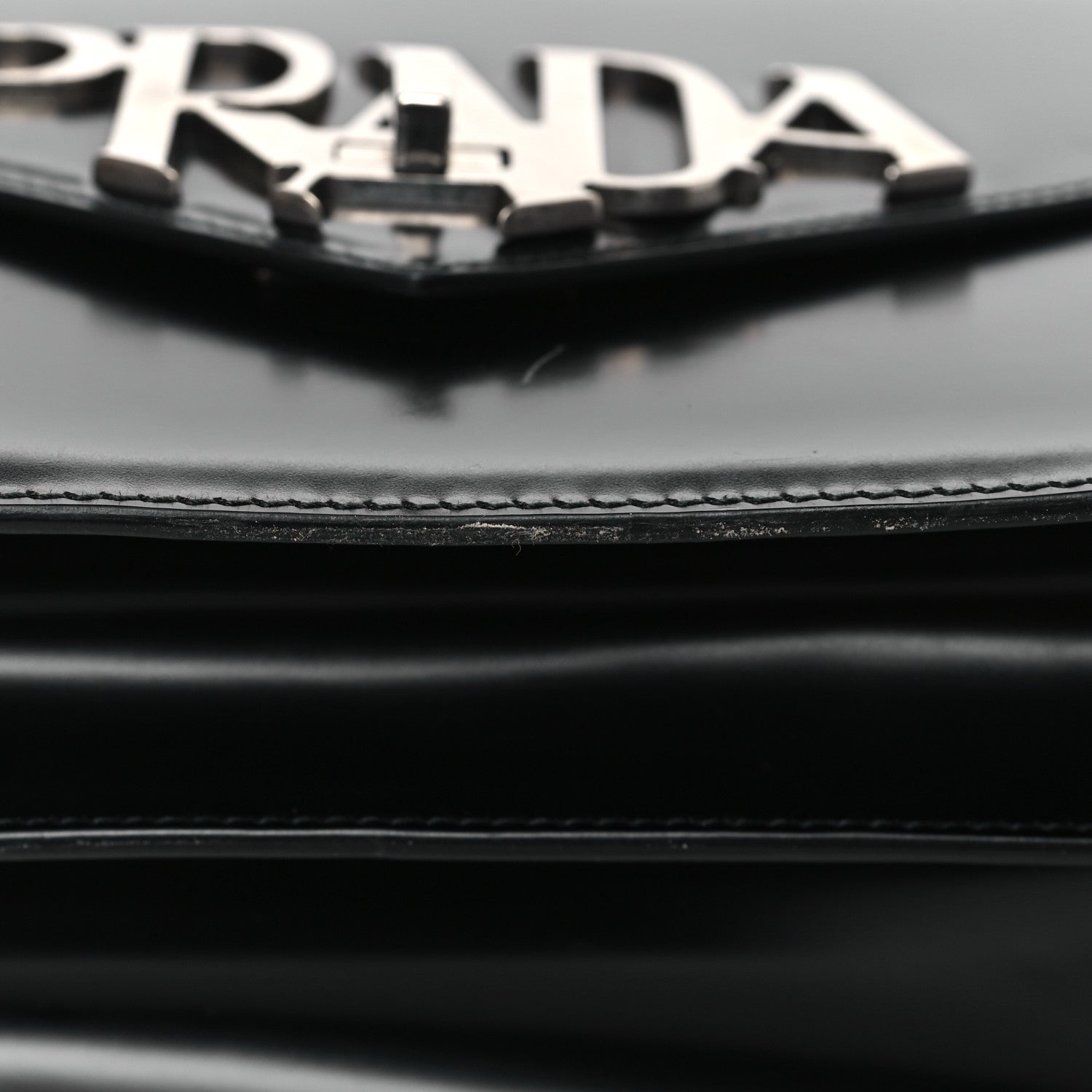 Prada Spazzolato Logo Envelope Top Handle Shoulder Bag Black 9 of 10