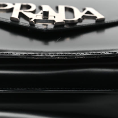Prada Spazzolato Logo Envelope Top Handle Shoulder Bag Black 9 of 10