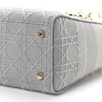 Christian Dior Canvas Embroidered Cannage Medium Lady D-Lite Gray 7 of 7