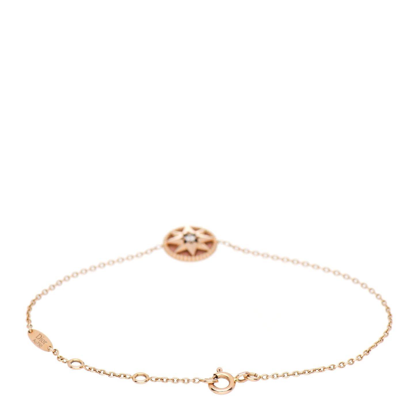 18K Rose Gold Diamond Pink Opal Rose Des Vents Bracelet