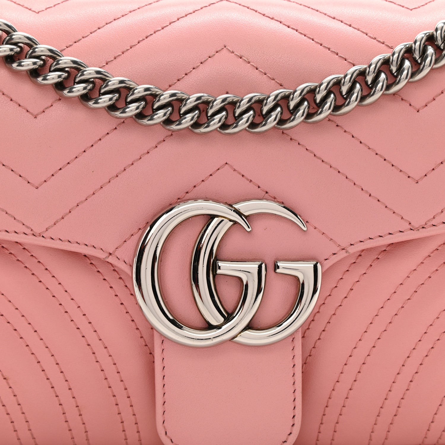 Gucci Calfskin Matelasse Small GG Marmont Shoulder Bag Wild Rose 11 of 12