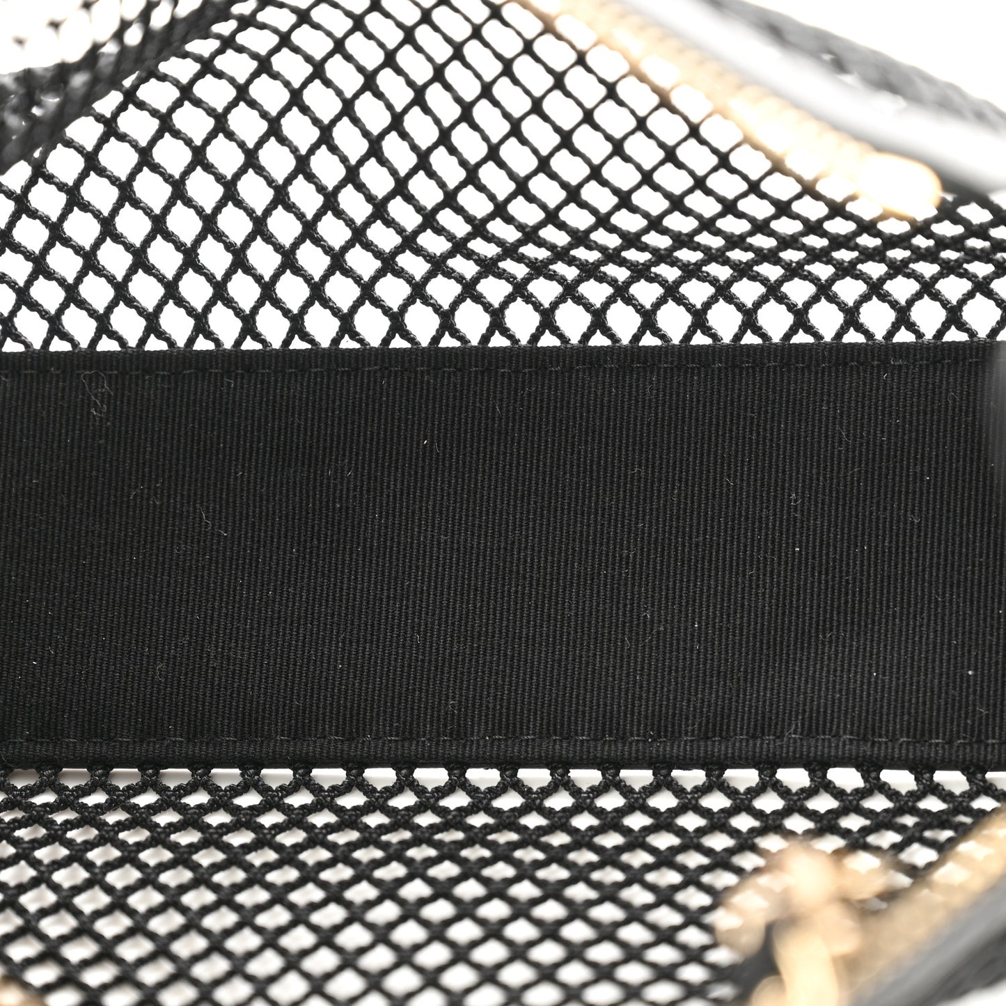Mesh Shiny Lambskin Clutch With Chain Black