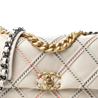 Chanel Lambskin Mixed Fibers Quilted Medium 19 Flap Beige 10 of 11