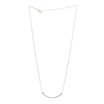 Tiffany 18K Rose Gold Small T Smile Pendant Necklace 3 of 5