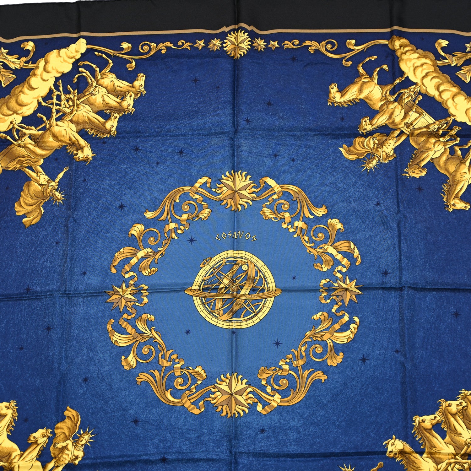 Hermes Silk Cosmos Scarf 90 Black 5 of 5
