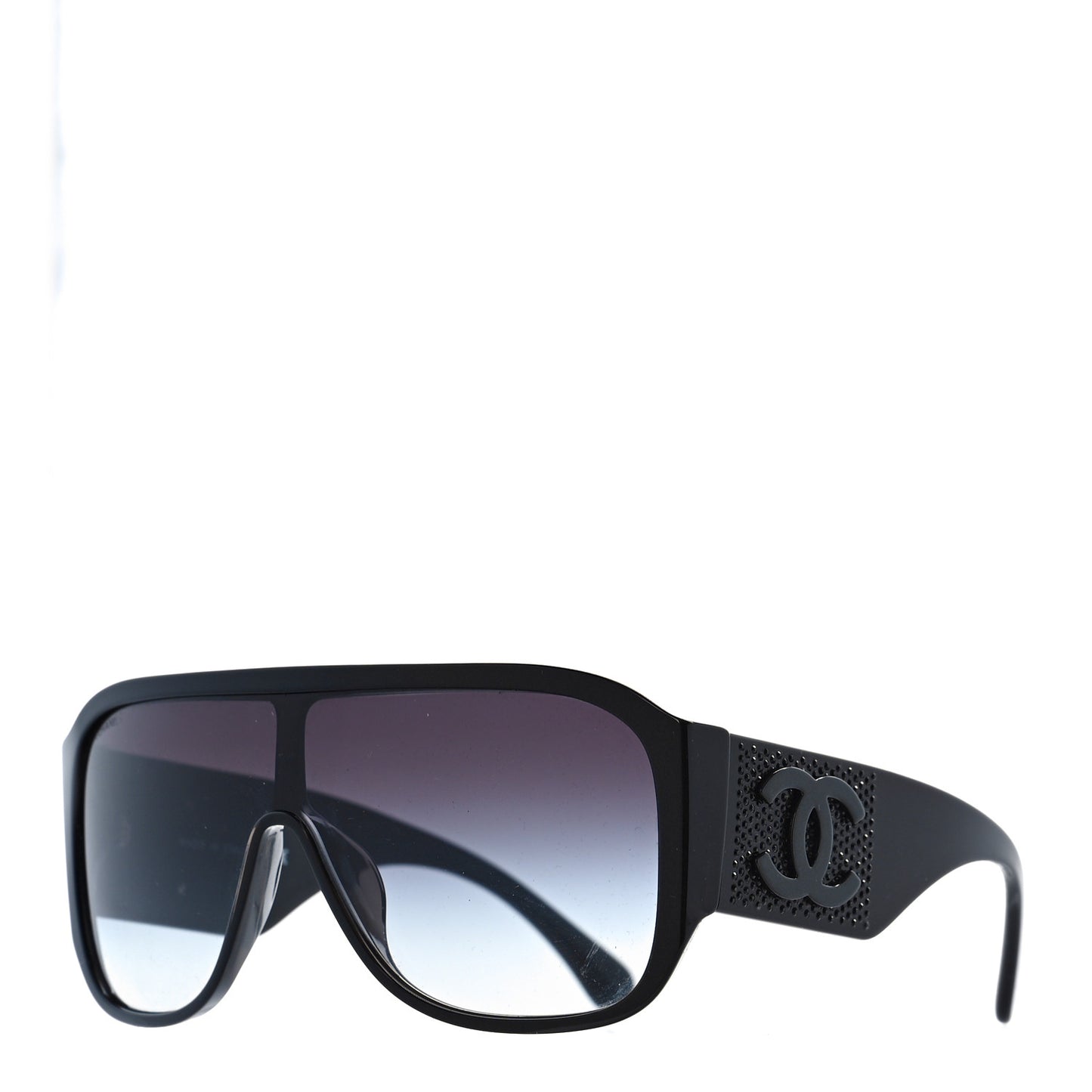 Acetate Crystal CC Shield Sunglasses 5466-B-A Black