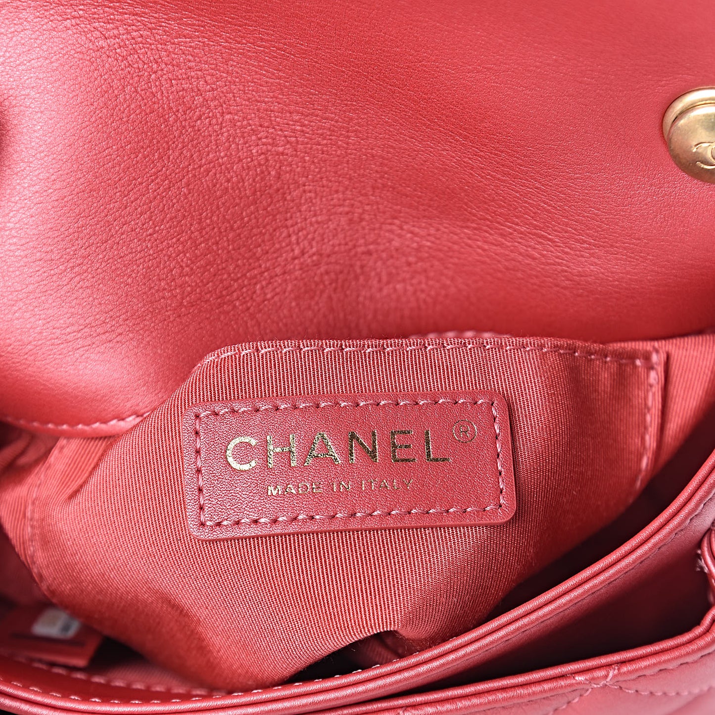 Metallic Calfskin Quilted Handle Flap Bag Dark Pink