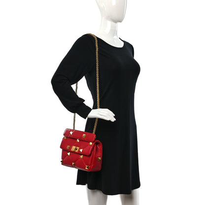 Valentino Garavani Nappa Medium Roman Stud Shoulder Bag Rouge Pur 2 of 8