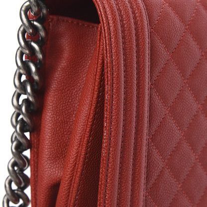 Chanel Caviar Quilted New Medium Boy Flap Dark Red 16 of 16