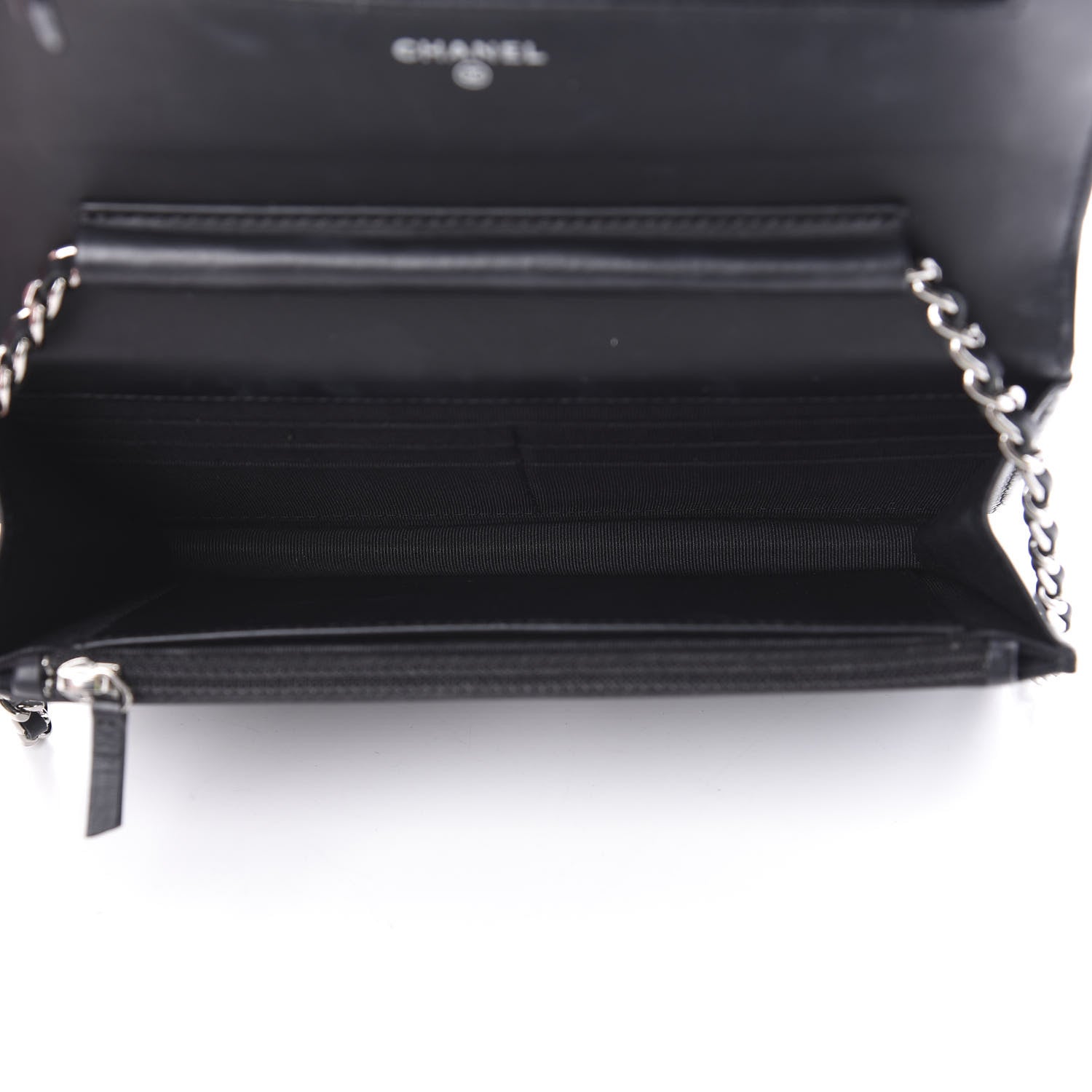 Chanel Patent Quilted Wallet On Chain WOC Black 5 of 15