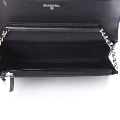 Chanel Patent Quilted Wallet On Chain WOC Black 5 of 15