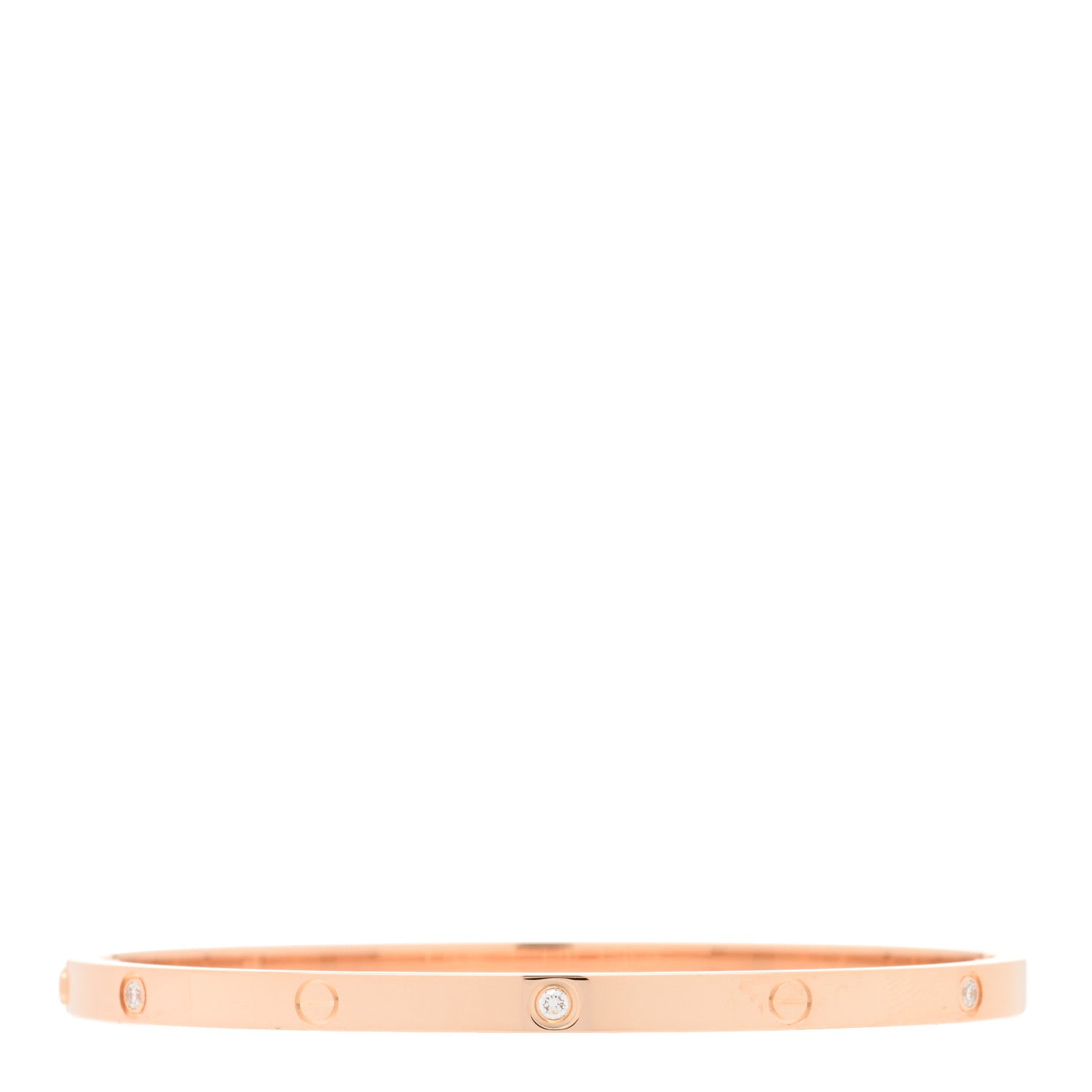 Cartier 18K Pink Gold 6 Diamond Small LOVE Bracelet 17 2 of 5