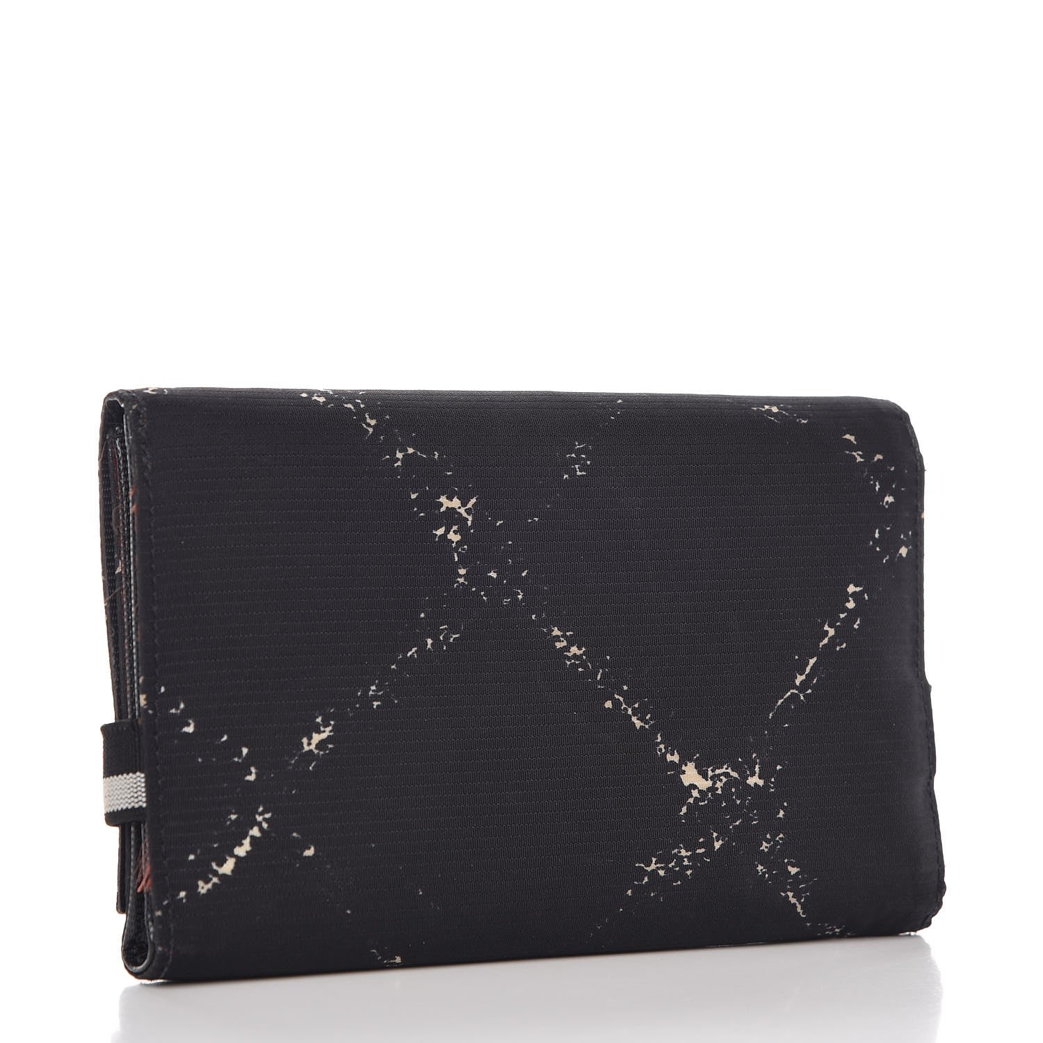 Chanel Nylon Print Flap Wallet Black 3 of 8