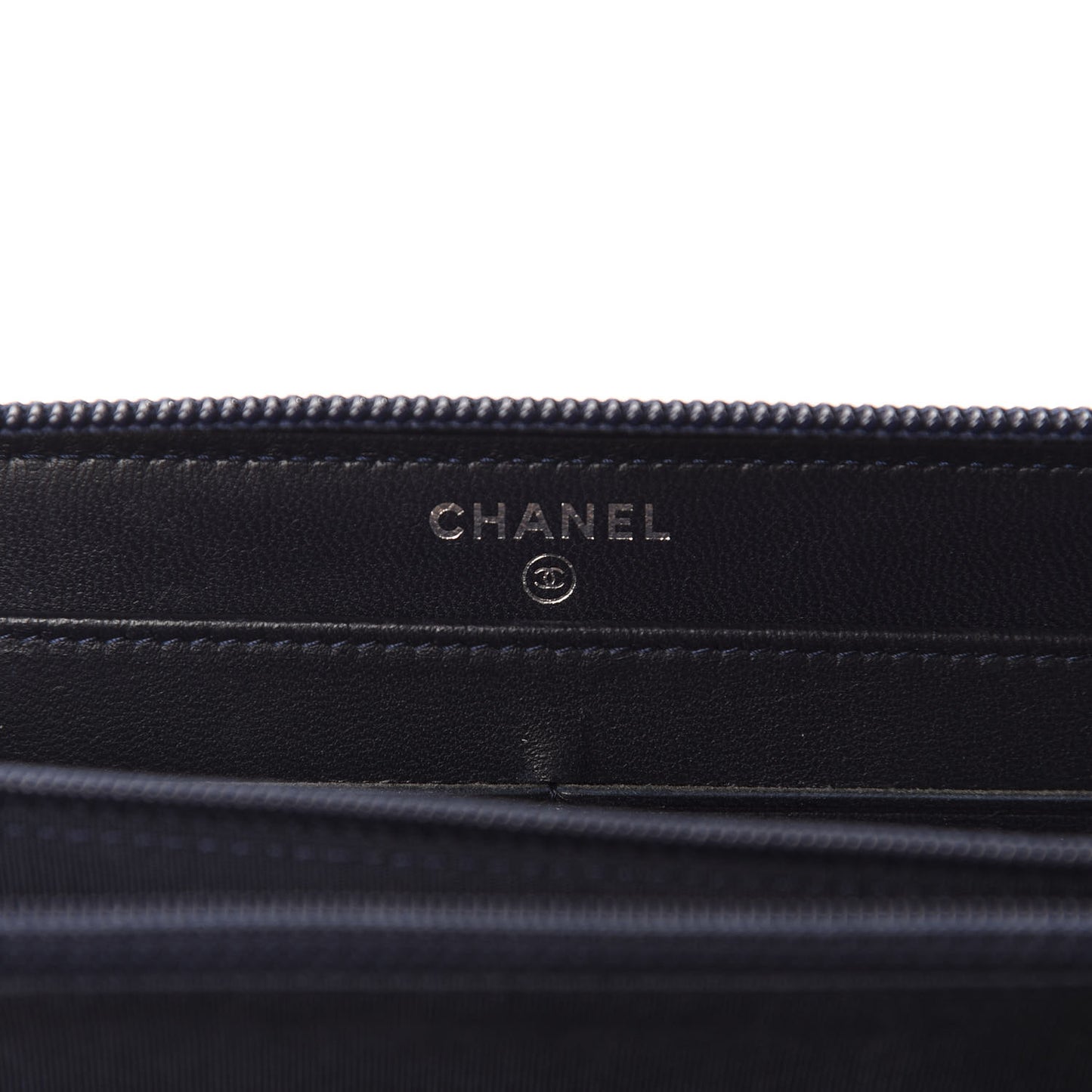 Lambskin Quilted Boy Zip Around Wallet Navy