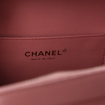 Chanel Caviar Quilted CC North South Filigree Vanity Case Pink 8 of 11
