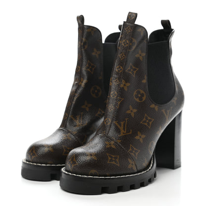 Louis Vuitton Patent Monogram Star Trail Chelsea Ankle Boots 40 3 of 7